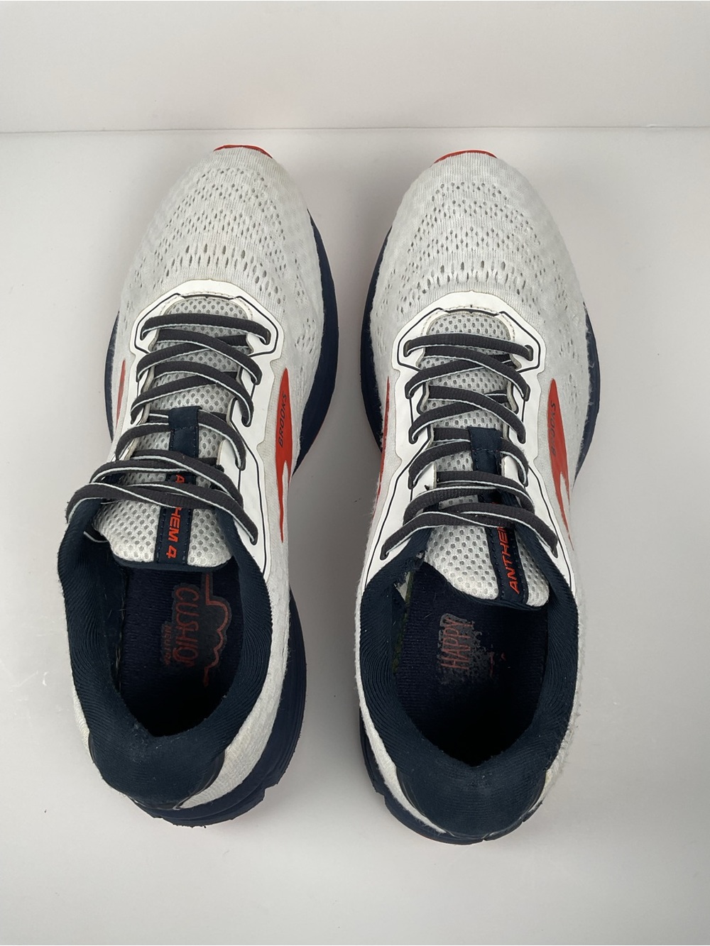 Brooks Anthem 4 Men’s Size 11.5 D White Orange Running Shoes - Picture 8 of 13